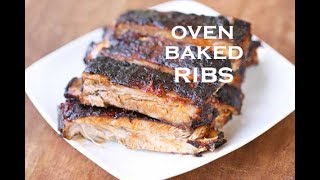 Easy Oven Baked Ribs Super Tender [upl. by Imeka141]