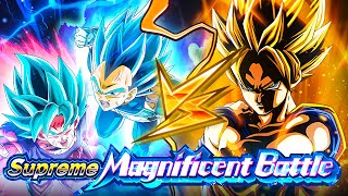 SEZA LR TEQ SSJ GOKU VS SSBKK GOKU amp SSBE VEGETA SUPREME MAGNIFICENT BATTLE DBZ Dokkan Battle [upl. by Sivatco]