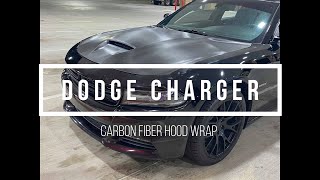 Dodge charger carbon hood wrap [upl. by Yhtrod377]