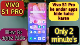 How to apps hide in Vivo S1 Pro Vivo s1pro k andar apps hide kaise karen [upl. by Thurnau]