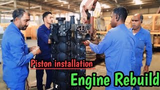 Man trock engine piston fitting  Diesel engine rebuild [upl. by Ttik]