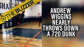 Andrew Wiggins attempts 720 dunk  TheBuzzer  FOX SPORTS [upl. by Thorny]