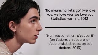 Statistics  Timothée Chalamet Lyrics  Traduction Française [upl. by Ackerley]