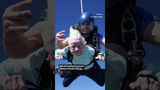 104yearold woman aims for the record as the world’s oldest skydiver [upl. by Mitzie]