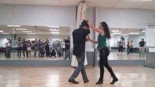 Intermediate Salsa lesson cross body lead casino style [upl. by Hurlee]