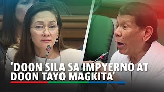 Meet in hell Wala akong ambisyon pumuntang impyerno Hontiveros tells Duterte  ABSCBN News [upl. by Cattan]