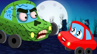 Zombie In The Dark  Little Red Car  Halloween Videos For Children  Kids Channel Cartoons [upl. by Ivens724]