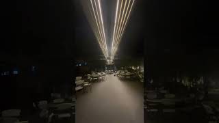 Outdoor restaurant retractable pergola onebutton remote control equipped with LED mood lighting [upl. by Sokul]