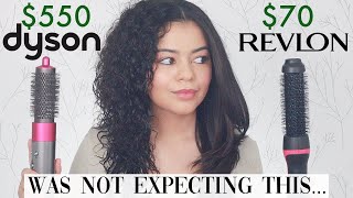 DYSON AIRWRAP VS REVLON ROOT BOOSTER ON CURLY HAIR  HONEST REVIEW [upl. by Acinomal]