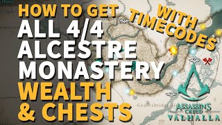 How to get All Alcestre Monastery Treasure Chests Assassins Creed Valhalla [upl. by Darren]