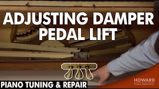 Adjusting Damper Pedal Lift  Piano Tuning amp Repair I HOWARD PIANO INDUSTRIES [upl. by Dusa]