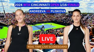 Mirra Andreeva Vs Karolina Pliskova LIVE Score UPDATE 2024 WTA Cincinnati Open Tennis 116Finals [upl. by Sorensen]