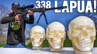 How Many Heads To STOP a Military Sniper Rifle 338 Lapua Magnum [upl. by Naval34]