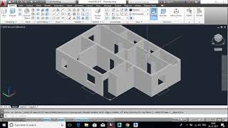 Autocad 2d plan extruded 3D [upl. by Leifer]