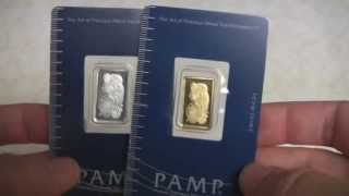 Pamp Silver and Gold Bullion Bar Size Comparison [upl. by Enelyt778]