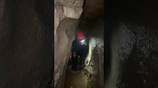 Narrow and wet extreme caving cavefamily shorts [upl. by Laurent]