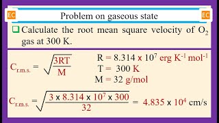 SEV NO – 87 Determination of the root mean square velocityCrms of the oxygenO2 gas at 300 K [upl. by Christopher]