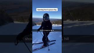 Learning how to pizza vlog ski skiing tremblant skiingfail fail [upl. by Wilone945]