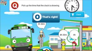 Tayos Driving Game playing green bus learning clock and time [upl. by Snevets]