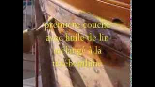 Restauration bateau en bois ponçage et soin du bois [upl. by Adnalue]