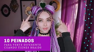 DIEZ PEINADOS PARA USAR CON BRAIDS O TRENZAS AFRICANAS [upl. by Row]