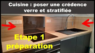 Tuto 1  pose crédence de cuisine verre et stratifiée  1 préparer la crédence [upl. by Ettenajna691]