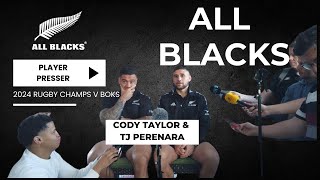 ALL BLACKS Player press conference Cody Taylor amp TJ Perenara [upl. by Ariad]