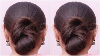 simple hair style girl everyday  easy hair style girl for long hair  clutcher hairstyles  bun [upl. by Ylac566]