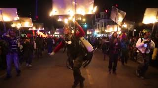 Flambeaux light the way for Krewe of Muses Mardi Gras 2015 [upl. by Inanaup]