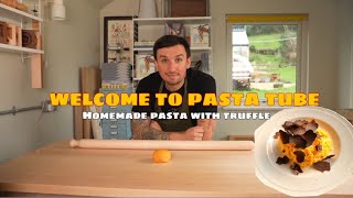 Welcome to PASTATUBE  Homemade Taglierini Pasta recipe served with Black Truffle By The Pasta Man [upl. by Llorrac]