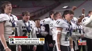 SandhillsThedford football wins first ever Class D2 state championship [upl. by Ahtoelc37]