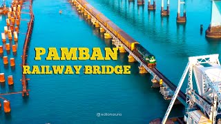 Pamban Bridge Train Crossing Railway Bridge  Rameshwaram  It Happens Only in India [upl. by Kreg]