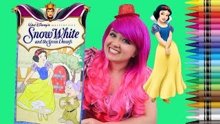 Coloring Snow White Disney Princess GIANT Coloring Book Colored Pencils  KiMMi THE CLOWN [upl. by Eicram299]