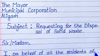 Letter requesting for the disposal of Solid waste  Letter writing in English [upl. by Akapol]