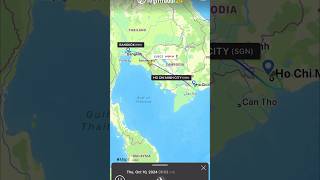 Bangkok 🇹🇭 to Ho Chi Minh 🇻🇳 flight route  Vietjet airlines shorts [upl. by Reviel]