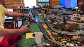 HO slot car track AFX Giant Raceway  New electric signs amp run some cars Viper [upl. by Bradlee790]