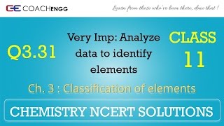 Classification of Elements Q331 Chapter 3 CHEMISTRY NCERT Solutions Class 11 [upl. by Pavel248]