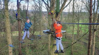 Go Ape Treetop Challenge Leeds castle February 2020 [upl. by Onivag]