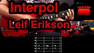 Leif Erikson  Interpol 2 Guitars Cover TAB  Tutorial [upl. by Eiramanin]