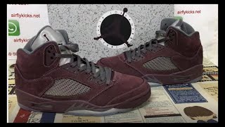 Unboxing Air Jordan 5 Burgundy Review [upl. by Tammara]