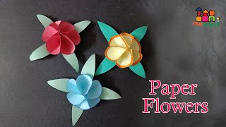 Navratri Special Paper Flowers  Home Decoration  Easy Paper Craft  Play School [upl. by Olnton]