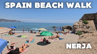 Nerja Spain Beach Walk  Amazing Playa Calahonda  Malaga Europe 4K Hot Summer Relaxing walking [upl. by Slohcin]