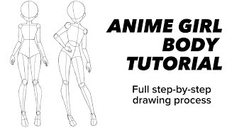 Anime Girl Body Tutorial  How to Draw Anime Girl Body For Beginners Full Process Tutorial [upl. by Agler]