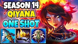 FULL BURST QIYANA SEASON 14 NEW ITEMS ONESHOT  League of Legends [upl. by Hammock]