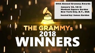 Grammys 2018  ALL WINNERS  The 60th Grammy Awards 2018  Jan 28th 2018  ChartExpress ReUpload [upl. by Duomham]