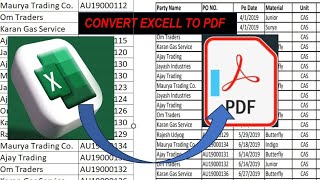 Excel file ko pdf me convert kaise kare  How to convert excel file into PDF in ms excelconvert pdf [upl. by Nonac981]