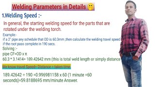 welding Parameters details in hindiwelding Travel speed FormulaTechnicalSanjayRefinery [upl. by Yvan]