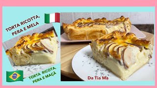 Torta de Ricota Pera e Maçã  Torta di Ricotta Pera e Mela [upl. by Banwell37]