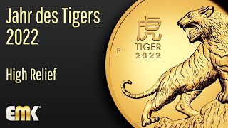 Australian Lunar Series III  Jahr des Tigers  2022  1 Oz Gold  Polierte Platte  High Relief [upl. by Niamor]