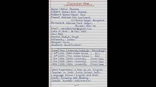 How To Write A Resume How To Write A CVCurriculum VitaeEnglish Writing [upl. by Gnen]